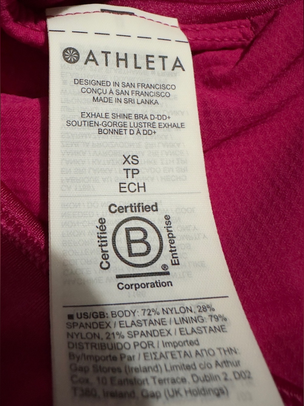 Athleta | NWOT Bright Magenta Matching Workout Set (Sports Bra + Leggings) XS/S - Picture 5 of 14